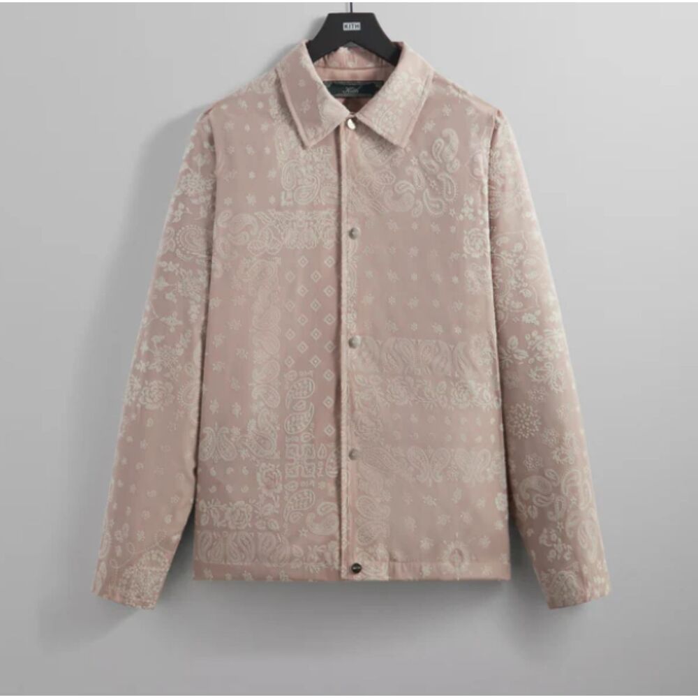 KITH Flocked Pink Deconstructed Bandana Jacket & Pants Track Suit Fall 2023 L